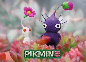 Pikmin Charactersin Natural Setting Wallpaper