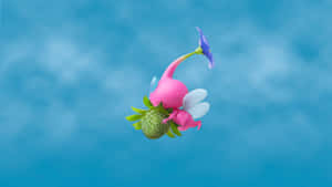 Pikmin4 Flying Pink Character Wallpaper