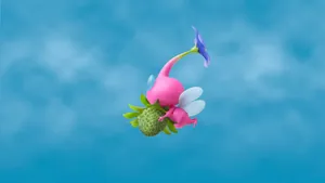 Pikmin4 Flying Pink Character Wallpaper