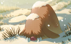 Piloswine Covered In Snow Winter Wallpaper