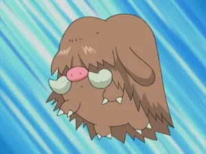 Piloswine In The Pokemon Anime With Blue Backdrop Wallpaper