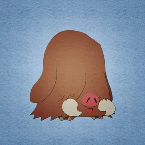Piloswine With Blue Backdrop Square Wallpaper