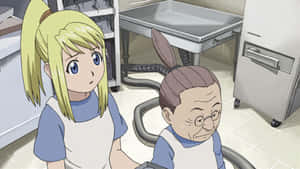 Pinakoand Winry Rockbell Anime Scene Wallpaper