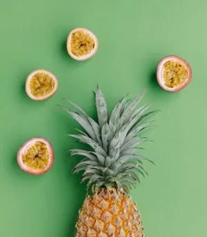 Pineapple And Passion Fruit Flat Lay Shot Wallpaper