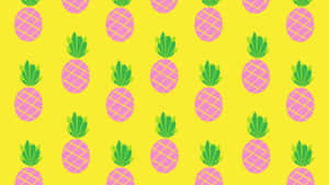 Pineapples On A Yellow Background Wallpaper