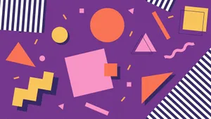 Pink 90s Computer Shapes Wallpaper