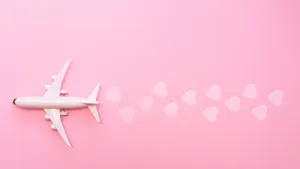 Pink Aeroplane Toy Hearts Wallpaper