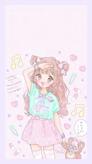 Pink Aesthetic Anime Phone Pastel Girl Wallpaper