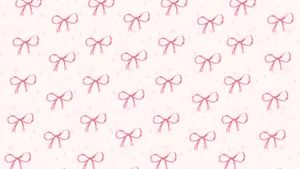 Pink Aesthetic Bow Pattern Wallpaper