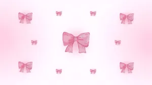 Pink Aesthetic Bow Pattern Wallpaper