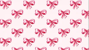Pink Aesthetic Bow Pattern Wallpaper