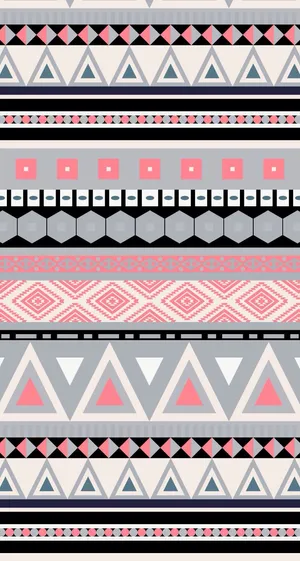 Pink And Black Tribal Pattern Wallpaper