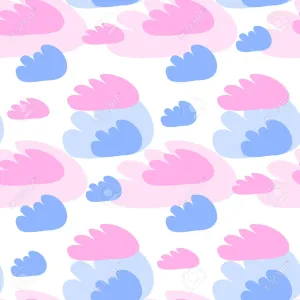 Pink And Blue Clouds Seamless Pattern Wallpaper