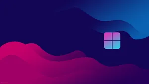 Pink And Blue Computer Lock Screen Wallpaper