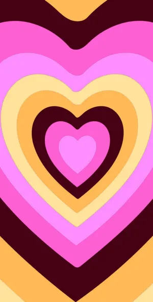Pink And Orange Wildflower Heart Wallpaper