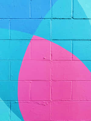 Pink And Teal Wall- Wallpaper Wallpaper