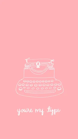 Pink And White Aesthetic Typewriter Minimalist Art Wallpaper