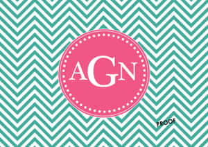 Pink And White Agn Monogram Desktop Wallpaper