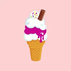 Pink And White Cute Ice Cream With Wafer Stick Wallpaper