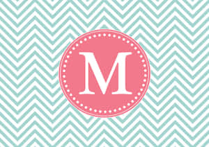 Pink And White M Monogram Desktop Wallpaper