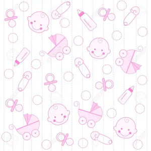 Pink Baby Shower Background With Baby Items Wallpaper