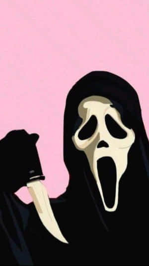 Pink Backdrop Ghostface Scream Wallpaper