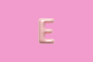 Pink Background Glossy Letter E Wallpaper