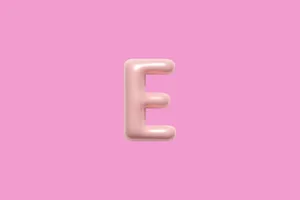 Pink Background Glossy Letter E Wallpaper