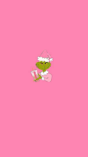 Pink Background Grinch Cartoon Wallpaper