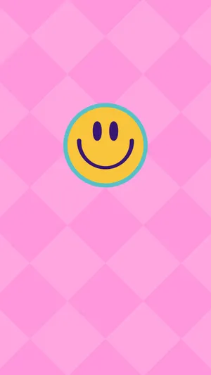 Pink Background Yellow Smiley Face Wallpaper