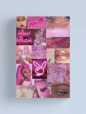 Pink Baddie Aesthetic Collage Wallpaper
