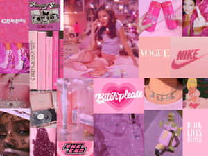 Pink_ Baddie_ Aesthetic_ Collage.jpg Wallpaper