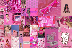 Pink Baddie Aesthetic Collage Wallpaper