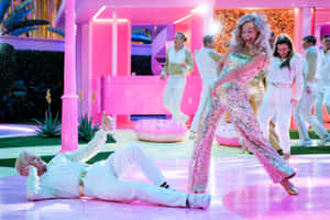 Pink Barbie Aesthetic Dance Scene Wallpaper