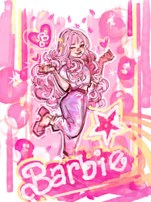 Pink Barbie Fantasy Artwork Wallpaper