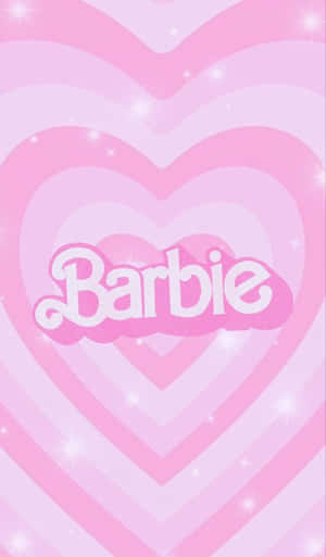 Pink Barbie Heart Background Wallpaper