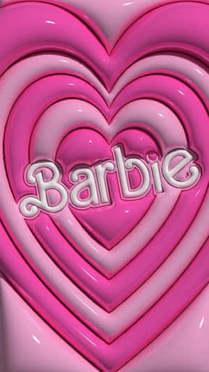 Pink Barbie Heart Logo Wallpaper