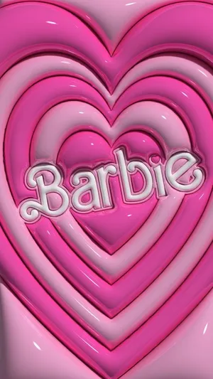 Pink Barbie Heart Logo Wallpaper
