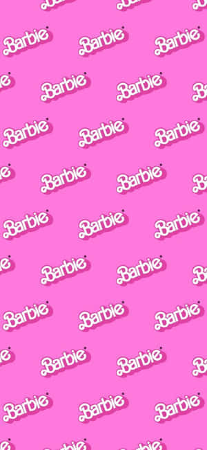 Pink Barbie Logo Pattern Wallpaper