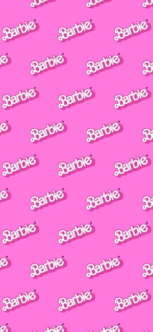Pink Barbie Logo Pattern Wallpaper
