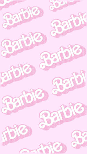 Pink Barbie Logo Pattern Wallpaper