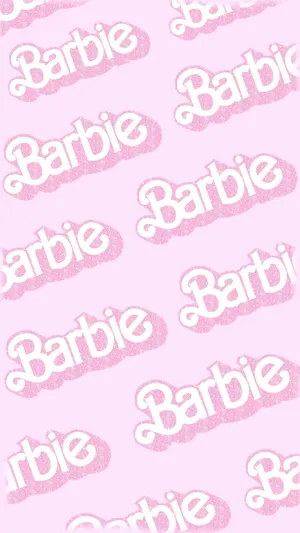 Pink Barbie Logo Pattern Wallpaper