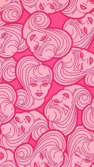 Pink Barbie Pattern Wallpaper Wallpaper