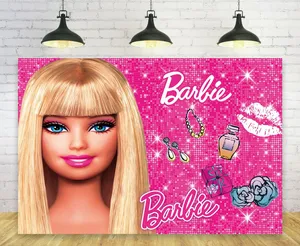 Pink Barbie Posterwith Accessories Wallpaper