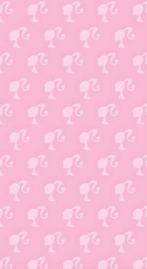 Pink Barbie Silhouette Pattern Wallpaper