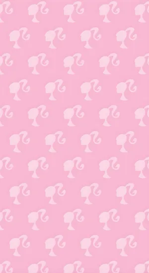 Pink Barbie Silhouette Pattern Wallpaper