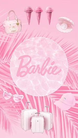 Pink Barbie Themed Collection Wallpaper