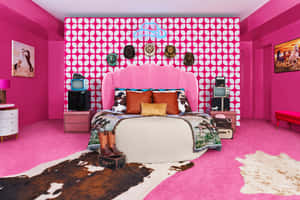 Pink Barbie Themed Room Decor Wallpaper