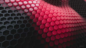 Pink Black Hexagonal Pattern Wallpaper