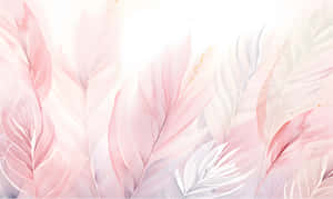 Pink Boho Feather Pattern Wallpaper